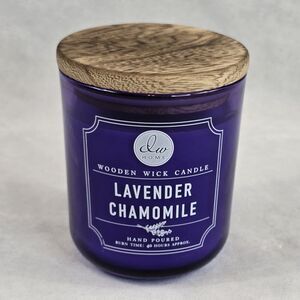 DW Home Candle Wooden Wick Scented  Lavender Chamomile Relaxation Burns 40 Hours